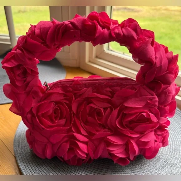 Elegant Pink Floral Women's Bag - Picture 2 of 8